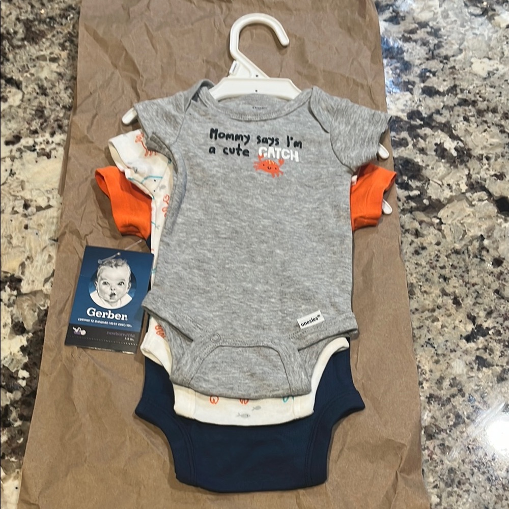 Gerber Gray Onesie with Cute Catch Phrase